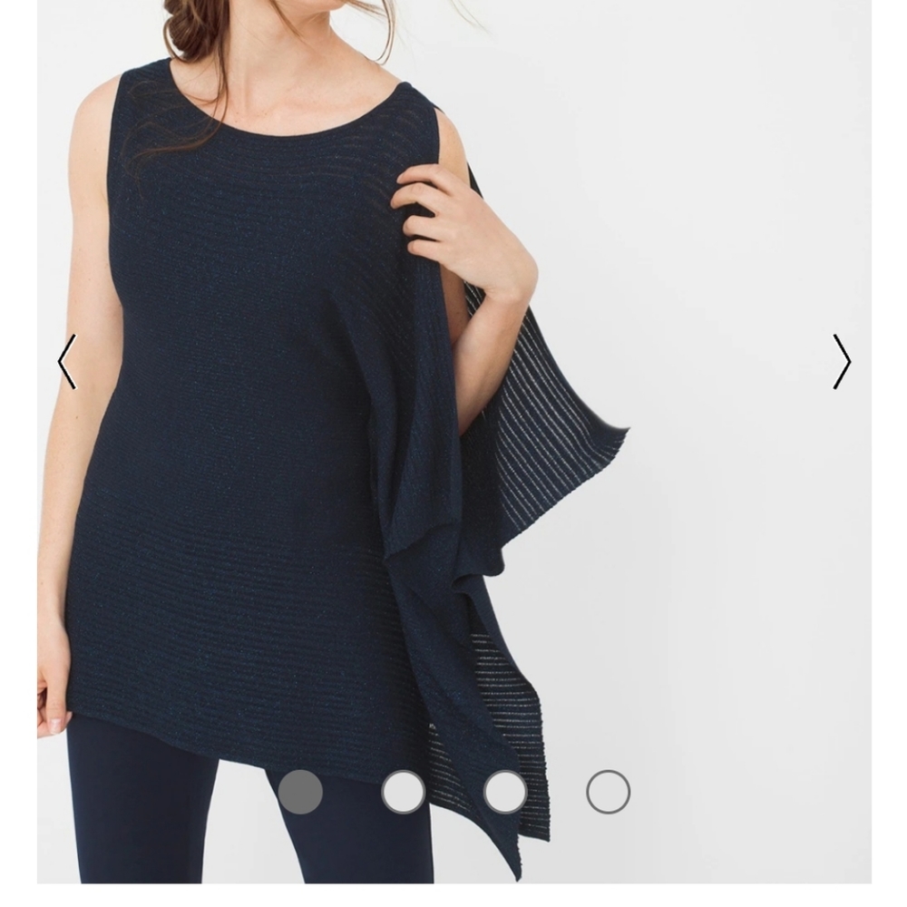 NWOT Asymmetric Drape Sleeve Shimmer Sweater